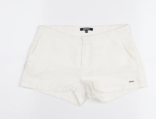 DKNY Women's White XS Classic Polyester Shorts