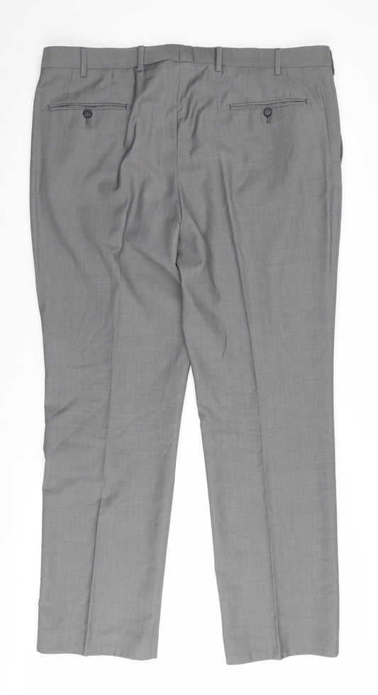 Next Men's Grey Dress Pants, Size 38 Regular - Formal Wear