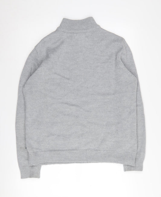 Womens UK Size L French Connection Grey Full Zip Jumper