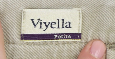 Womens UK Size 10 Viyella Regular Fit Casual Beige Trousers