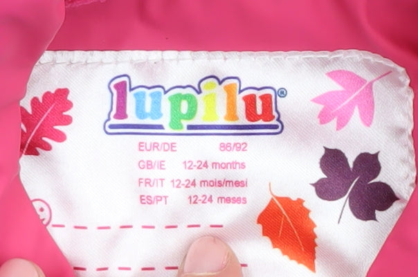 Lupilu Unisex Pink Rain Coat 12-24 Months - Waterproof & Hooded