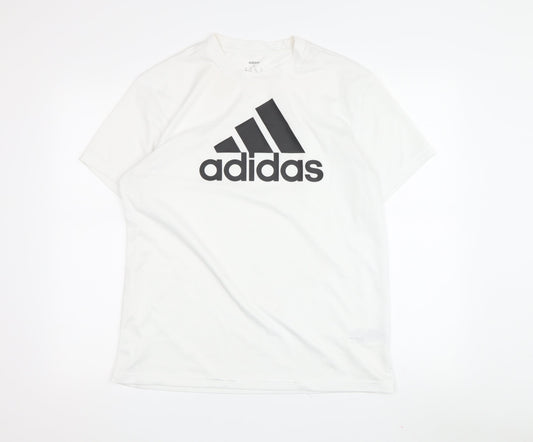 Unisex Adults UK Size S adidas White Gym & Training T-Shirt