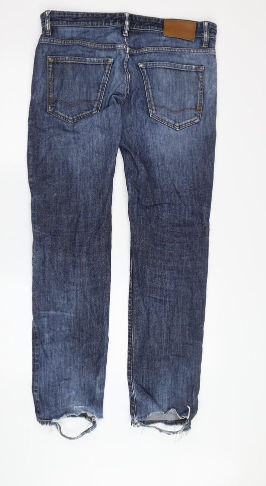 Hugo Boss Men's Blue Straight Slim Jeans - 33