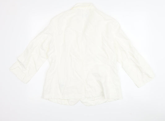 Gap Women's White Blazer, Size 10, Classic Cotton Jacket
