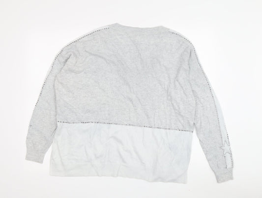 Womens UK Size M Mint Velvet Grey Pullover Jumper