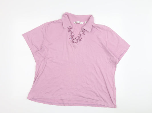 Womens UK Size XL EWM Pure Classics Pink Polo