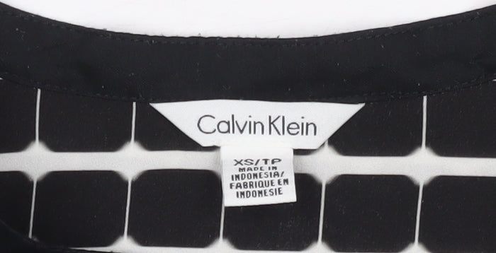 Calvin Klein Women's XS Black Geometric Blouse
