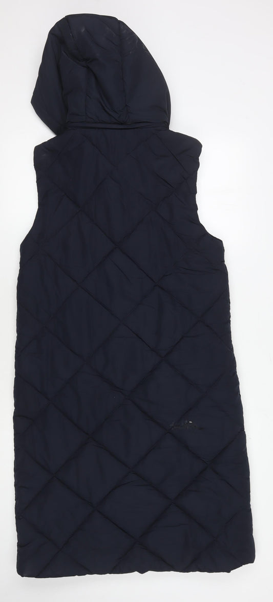 Womens UK Size 10 Marks and Spencer Black Quilted Coat