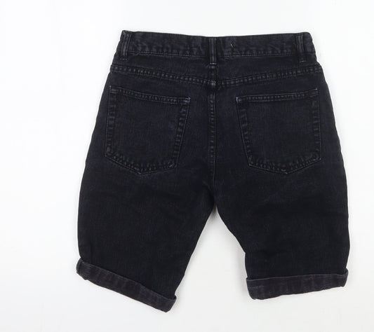 Topman Men's Black Denim Shorts Size 28 Slim Fit