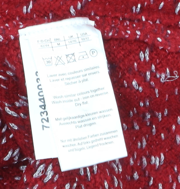 Womens UK Size M Damart Red Pullover Jumper