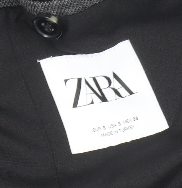Zara Women's Grey Blazer - Size S Smart Single-Breasted