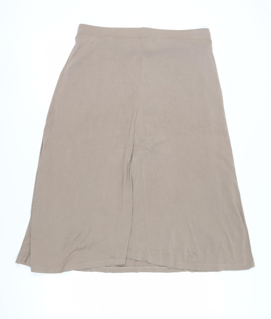 EaSTeX Beige A-Line Midi Skirt for Women Size 16