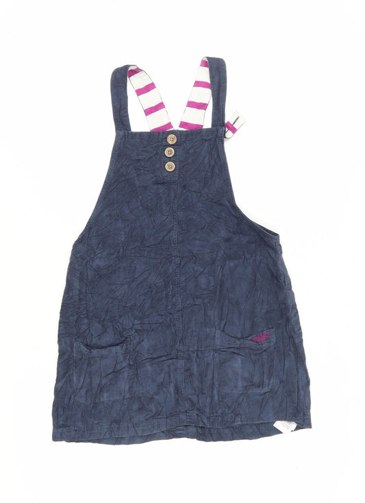 Weird Fish Women's Blue Dungaree Dress, Size 4