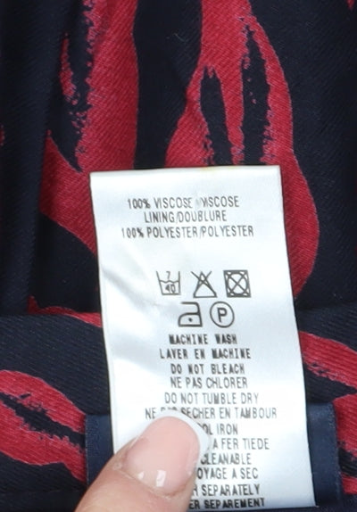 Alexon Women's Red Floral A-Line Skirt Size 12