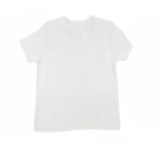 Eastex Women's Ivory Pullover Jumper, M, Short Sleeve