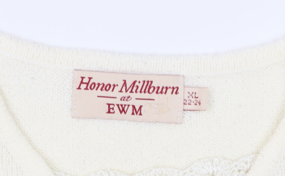 Womens UK Size 22-24 Honor Millburn at EWM Ivory Pullover Jumper