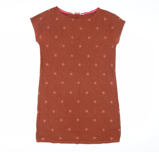 Additional front view of Boden Women's Brown Floral Shift Dress, size 10