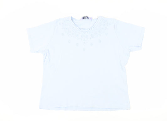 Womens UK Size 18-20 Honor Millburn Blue Basic T-Shirt