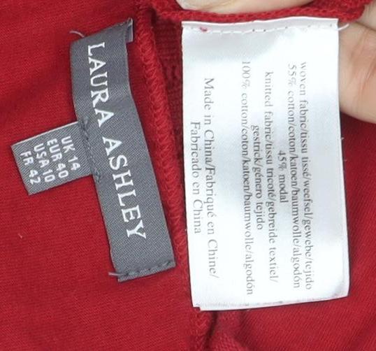 Laura Ashley Women's Red Basic Blouse - Size 4