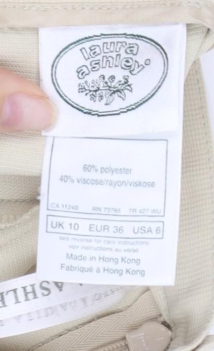 Laura Ashley Women’s Beige Straight Trousers Size 10
