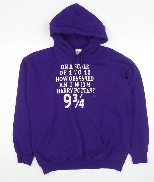 Unisex Adults UK Size M Gildan Purple Pullover Hoodie