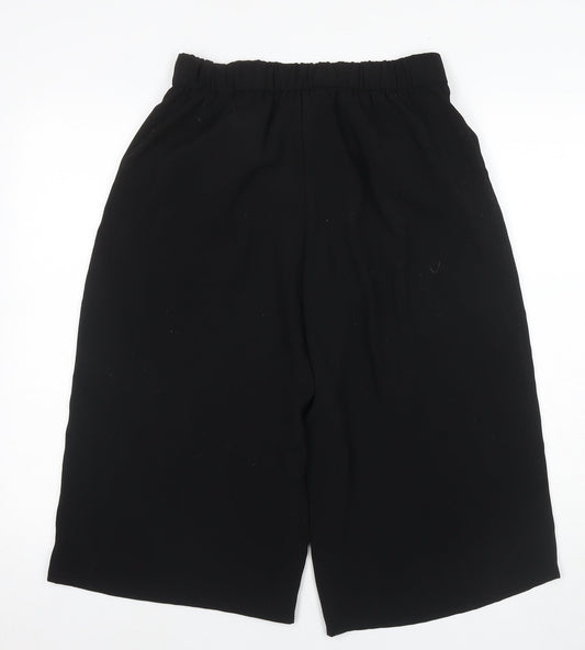 Womens UK Size 10 Zara Relaxed Fit Paperbag Black Trousers