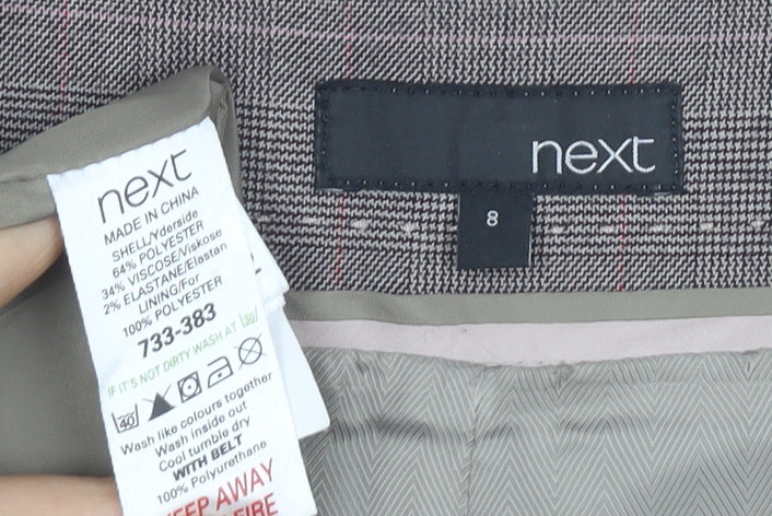 Next Women's Brown Check Sheath Dress Size 8