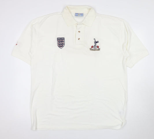 Additional front view of Blue Max unisex white polo shirt xl classic