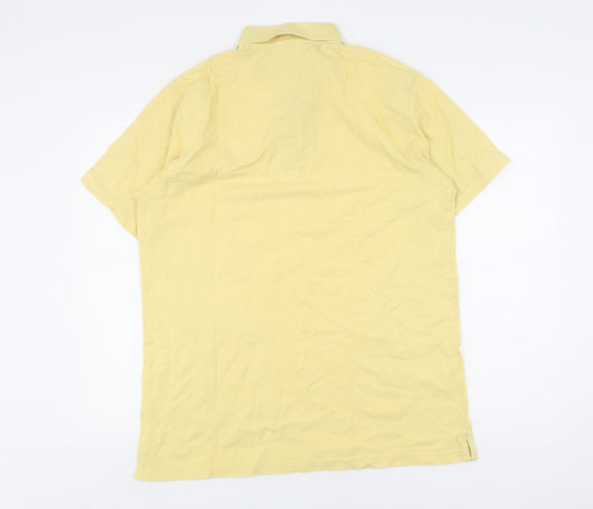 Cotton Traders Men's Yellow Polo Shirt L, Short Sleeve