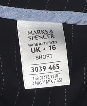 Womens UK Size 16 Marks and Spencer Regular Fit Black Trousers