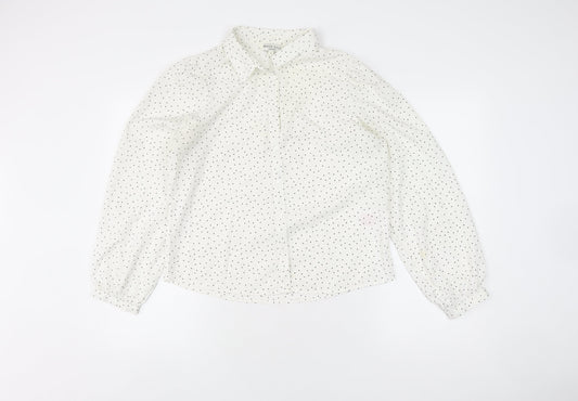 Womens UK Size S Brave Soul White Basic Button-Up