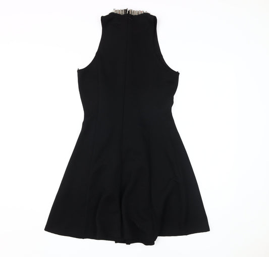 Topshop Women's Black A-Line Dress Size 10 - Elegant Party Wear