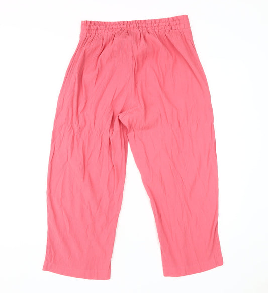 Womens UK Size UK 14 Damart Relaxed Fit Casual Pink Trousers