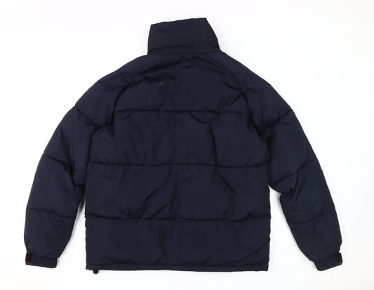 River Island Men's Blue Puffer Jacket Size S