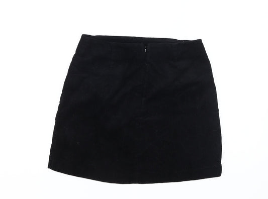 Next Women's Black Straight Corduroy Skirt, Size 8