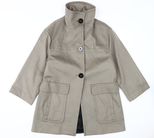 Womens UK Size 8 Zara Beige Overcoat