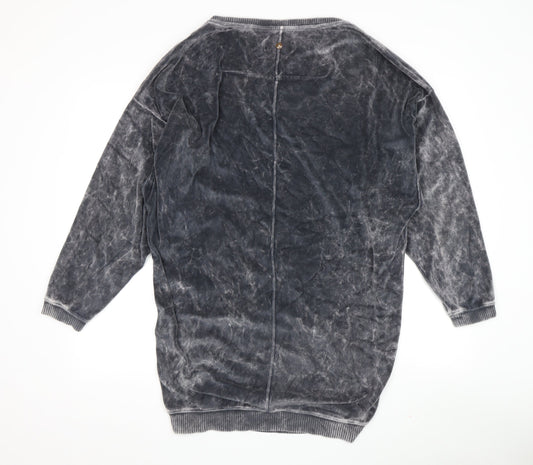 Diesel Grey V-Neck Pullover Jumper Size L