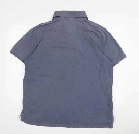 Quba Men's Blue Nautical Polo Shirt, Regular Fit, Size 4