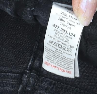Mens UK Size 28S NEXT Slim Fit Skinny Black Jeans