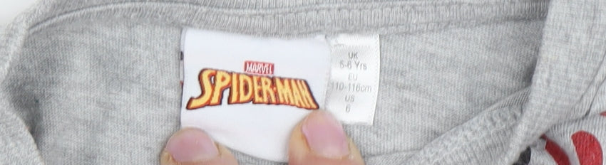 Boys Grey Spider-Man Long Sleeve T-Shirt Size 5-6 Years