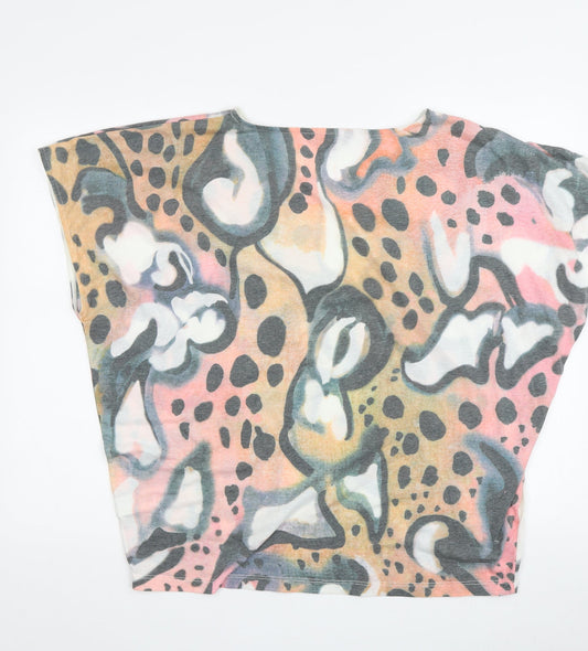 French Connection Women's Multicoloured Animal Print T-Shirt S