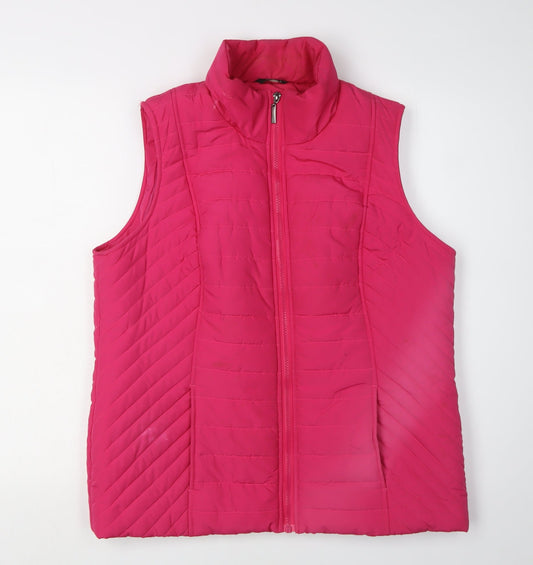 Womens UK Size 14 M&Co Pink Puffer Jacket