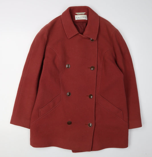 Womens UK Size 14 Eastex Red Pea Coat