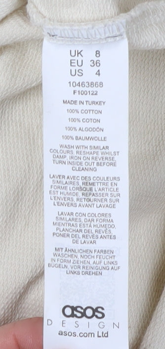 ASOS DESIGN Women's Ivory Graphic T-Shirt Dress, Size 8