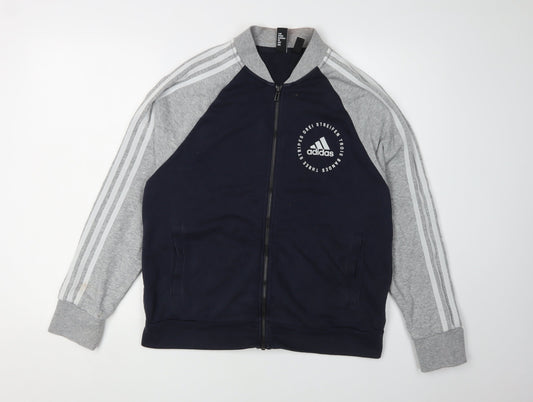 Additional front view of Adidas Women's Blue/Grey Full Zip Sweatshirt, size M