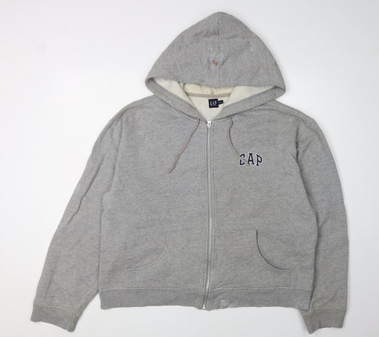 Additional front view of Gap Grey Full Zip unisex hoodie xl