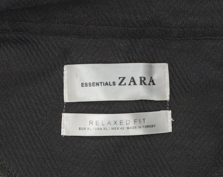 Zara Men's Black XL Pullover Sweatshirt
