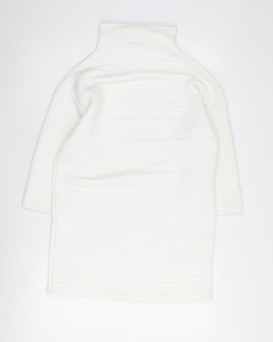 Womens UK Size S Zara White Tunic Jumper