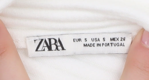 Womens UK Size S Zara White Tunic Jumper