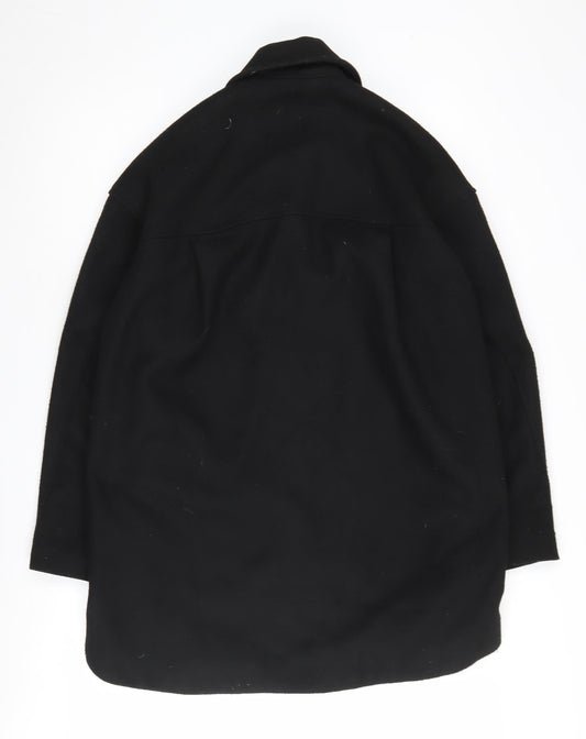 Womens UK Size XS H&M Black Overcoat